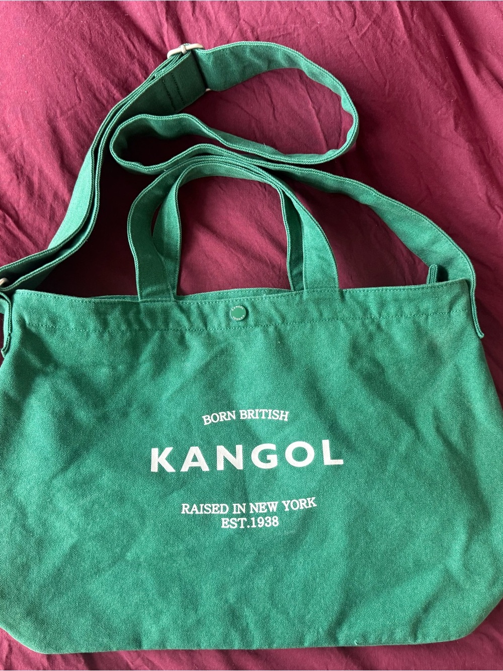 Kangol Emerald Green Canvas Tote with Logo